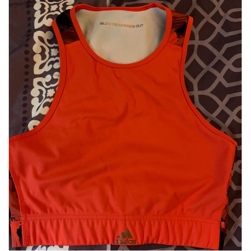 Adidas orange sports bra